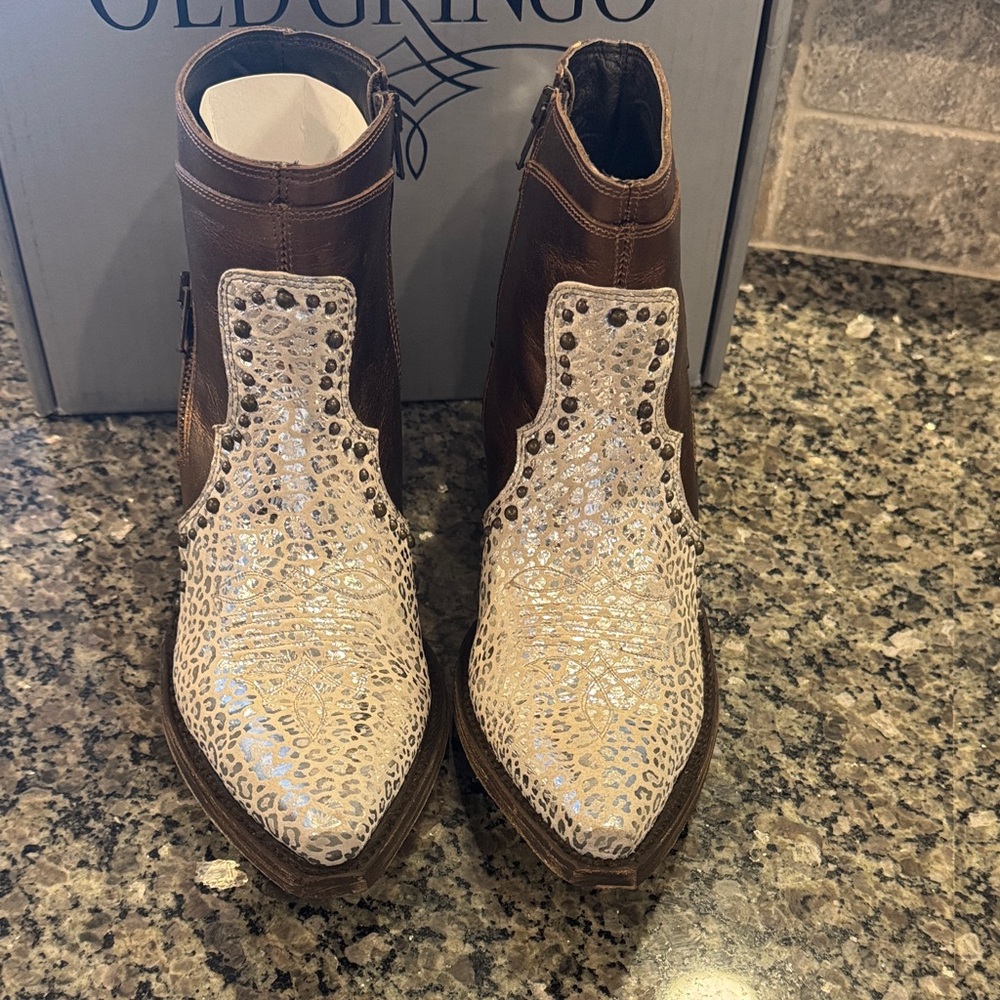 Old Gringo Women's Tan and Cream Ankle Booties - Picture 4 of 6